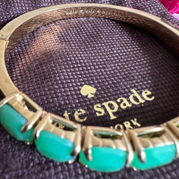 Kate Spade Gold and Green Gemstone Bracelet - Picture 2 of 8